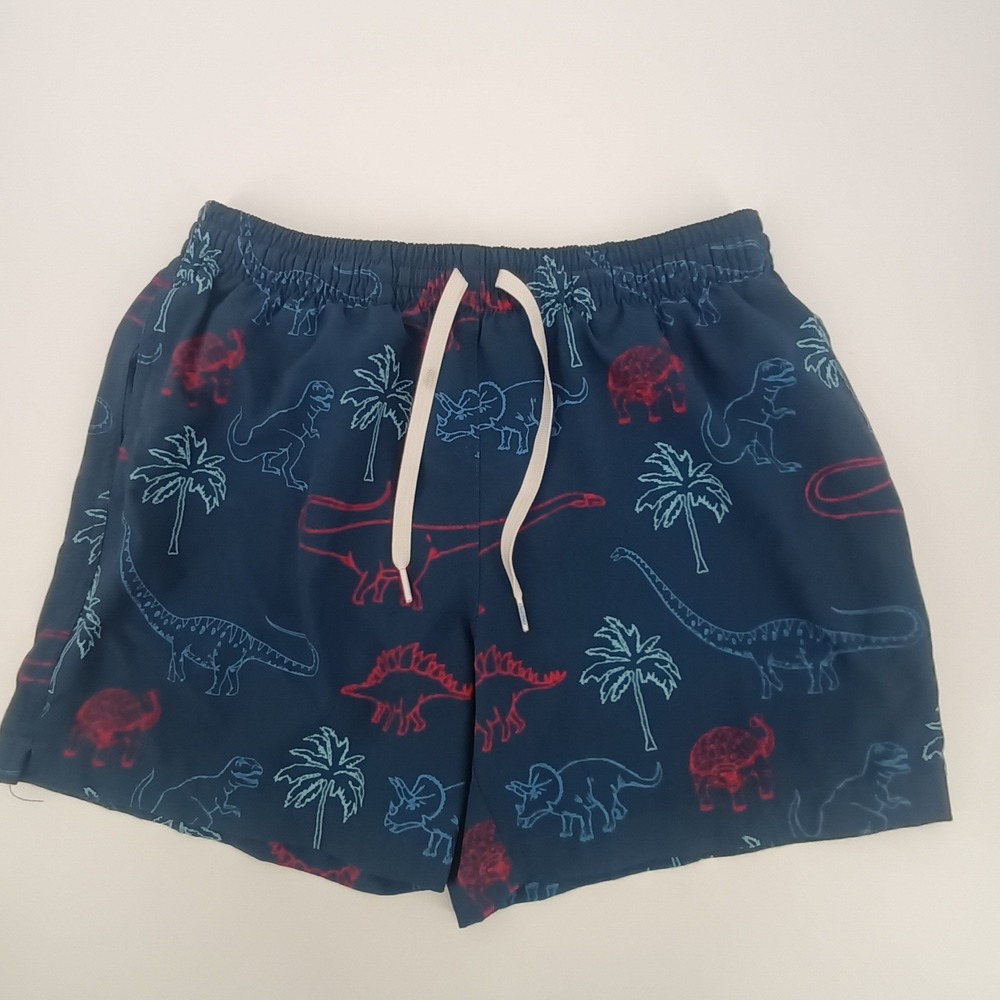 Chubbies Mens Swim Trunks Navy Blue Dinosaur Palm Tree Print 5.5" Inseam Sz S